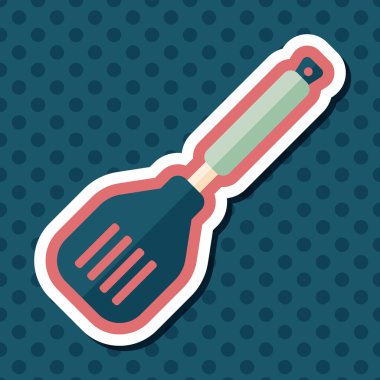 Uzun Gölge, eps10 ile mutfak eşyaları spatula düz simgesi