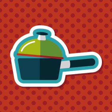 Uzun Gölge, eps10 ile mutfak eşyaları pot düz simgesi