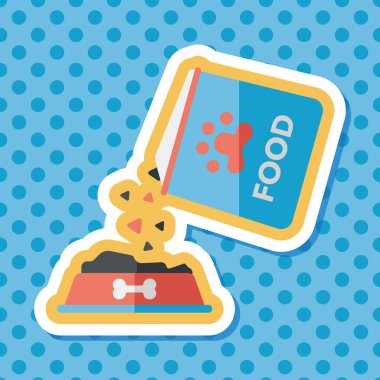 Uzun Gölge, eps10 ile evde beslenen hayvan köpek gıda düz simgesi