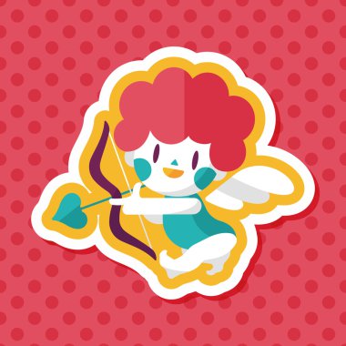 Sevgililer günü aşk tanrısı uzun gölge, eps10 düz simgesiyle