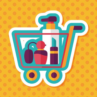 parfüm ve ruj düz simgesi uzun gölge, eps10 ile alışveriş