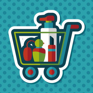 parfüm ve ruj düz simgesi uzun gölge, eps10 ile alışveriş