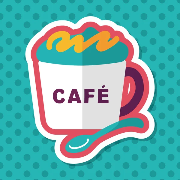 Café icono plano con sombra larga, eps10 — Vector de stock