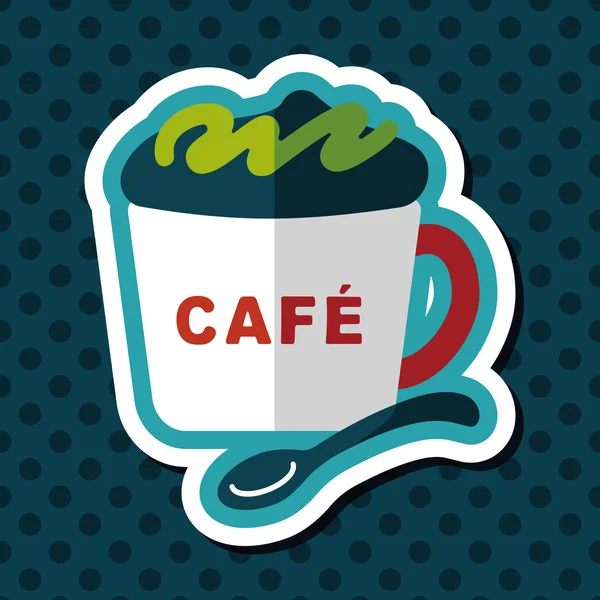 Café icono plano con sombra larga, eps10 — Vector de stock