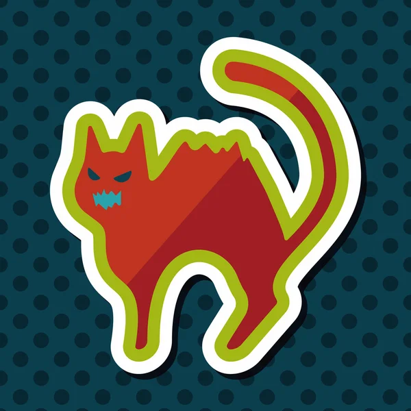 Icône plate chat maléfique avec ombre longue, eps10 — Image vectorielle