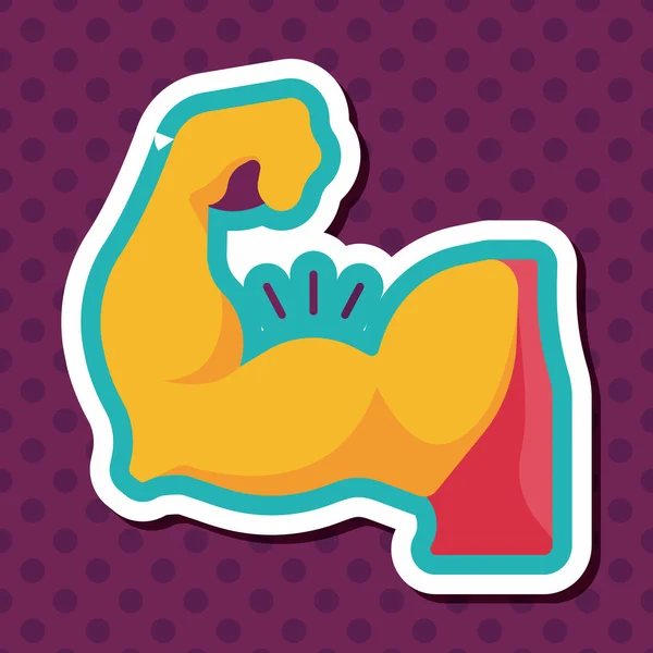 Hombre muscular icono plano con sombra larga, eps10 — Vector de stock