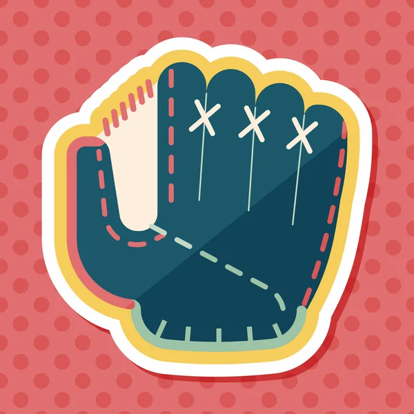 Baseball glove flat icon with long shadow, eps10 — стоковый вектор