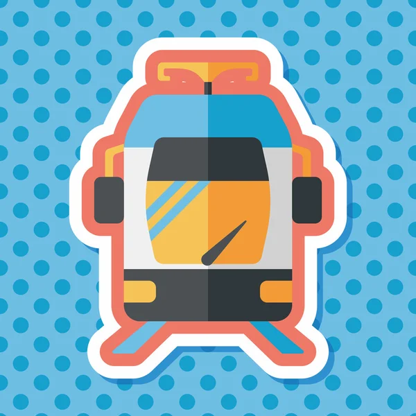 Transporte metro icono plano con sombra larga, eps10 — Vector de stock