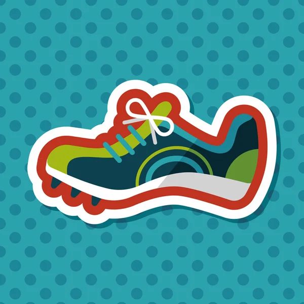 Sneaker platte pictogram met lange schaduw, eps10 — Stockvector