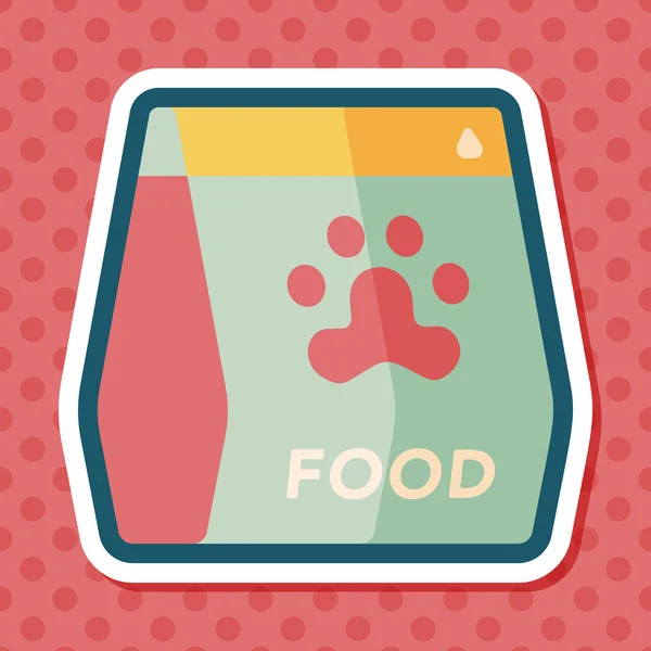 Pet dog food flat icon with long shadow,eps10 — Stock Vector