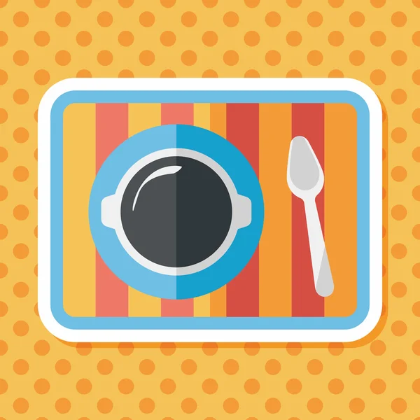 Tableware flat icon with long shadow, eps10 — стоковый вектор