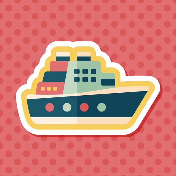 Transportation ferry flat icon with long shadow,eps10 — Stock Vector