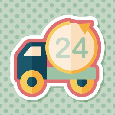 24 saat alışveriş navlun taşıma uzun gölge, düz simgesiyle e