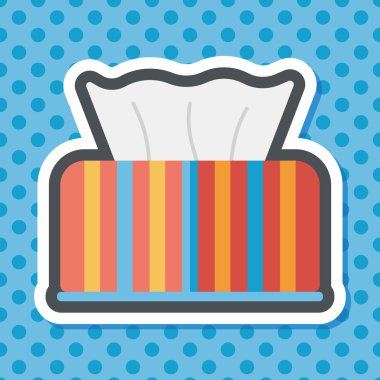 Uzun Gölge, eps10 ile mutfak eşyaları kağıt mendil düz simgesi