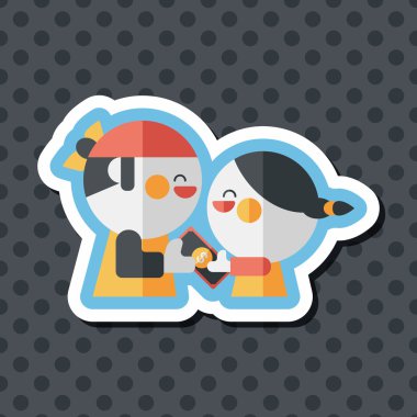 Sevgililer alışveriş uzun gölge, eps10 düz simgesiyle