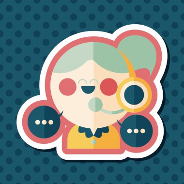 müşteri telefon hizmeti düz simgesi ile uzun gölge, eps10