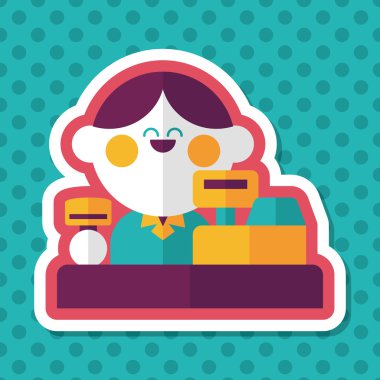 dükkan sahibi uzun gölge, eps10 düz simgesiyle