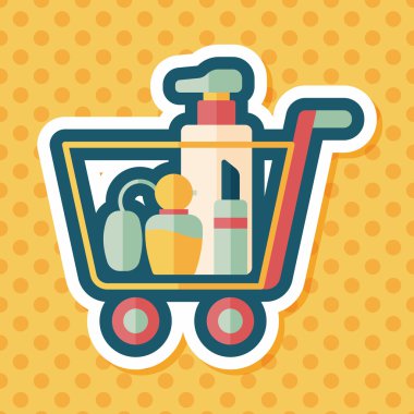 parfüm ve ruj düz simgesi uzun gölge, eps10 ile alışveriş