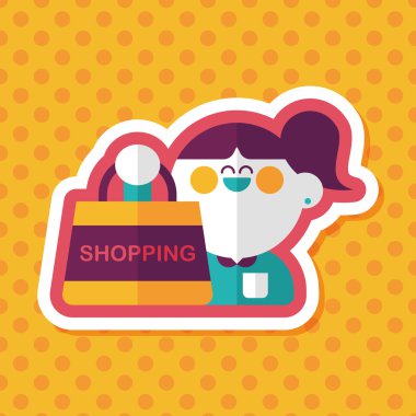 Uzun Gölge, eps10 Satılık Alışverişkoliğin düz simgesiyle