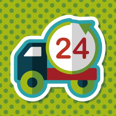 24 saat alışveriş navlun taşıma uzun gölge, düz simgesiyle e