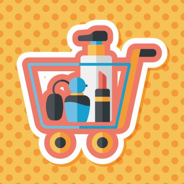 parfüm ve ruj düz simgesi uzun gölge, eps10 ile alışveriş