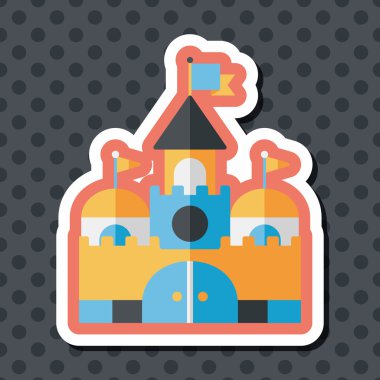 Bina kale uzun gölge, eps10 düz simgesiyle