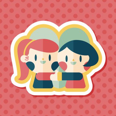 Uzun Gölge, eps10 ile Sevgililer günü Çift düz simgesi