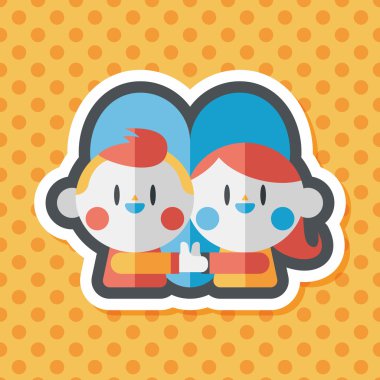 Uzun Gölge, eps10 ile Sevgililer günü Çift düz simgesi