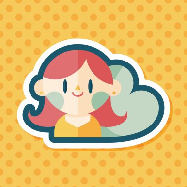 Sevgililer günü kız uzun gölge, eps10 düz simgesiyle