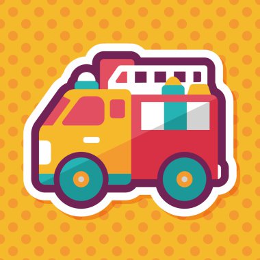 Uzun Gölge, eps10 ile ulaşım yangın kamyon düz simgesi