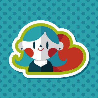 Sevgililer günü kız uzun gölge, eps10 düz simgesiyle