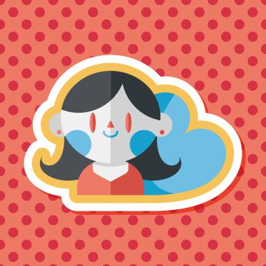 Sevgililer günü kız uzun gölge, eps10 düz simgesiyle