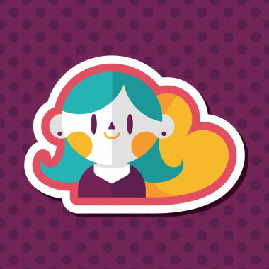 Sevgililer günü kız uzun gölge, eps10 düz simgesiyle