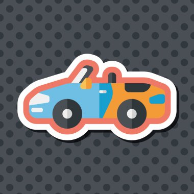 Uzun Gölge, eps10 ile ulaşım açık araba düz simgesi