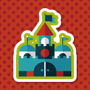 Bina kale uzun gölge, eps10 düz simgesiyle