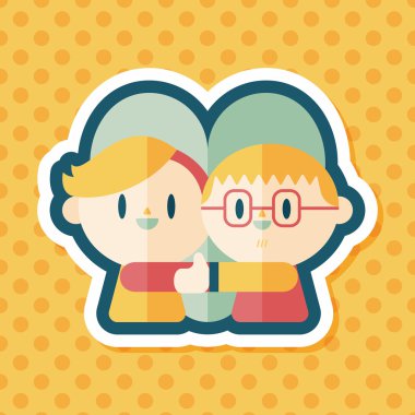 Uzun Gölge, eps10 ile Sevgililer günü Çift düz simgesi