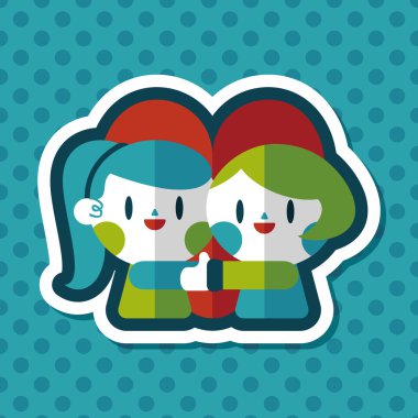 Uzun Gölge, eps10 ile Sevgililer günü Çift düz simgesi