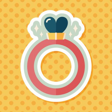 Uzun Gölge, ep ile Sevgililer günü kalp elmas yüzük düz simgesi