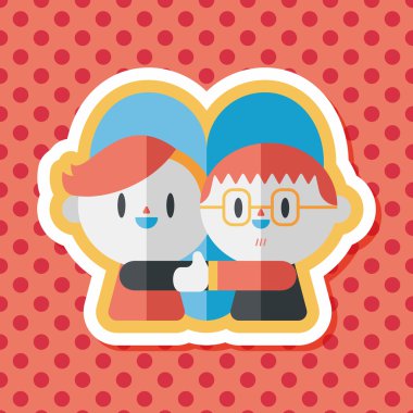 Uzun Gölge, eps10 ile Sevgililer günü Çift düz simgesi