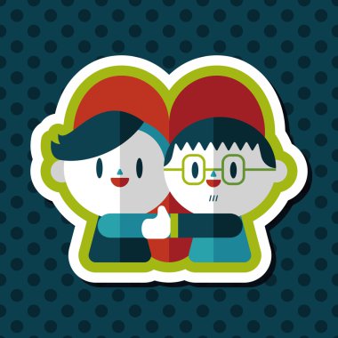 Uzun Gölge, eps10 ile Sevgililer günü Çift düz simgesi