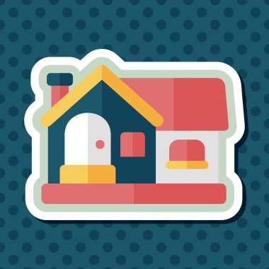 Bina evi uzun gölge, eps10 düz simgesiyle