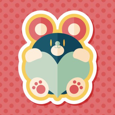 Sevgililer günü hediyesi ayı düz simgesiyle uzun gölge, eps10