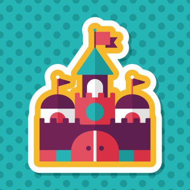 Bina kale uzun gölge, eps10 düz simgesiyle