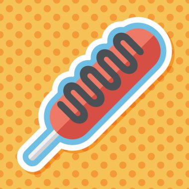 Sosisli sandviç uzun gölge, eps10 düz simgesiyle