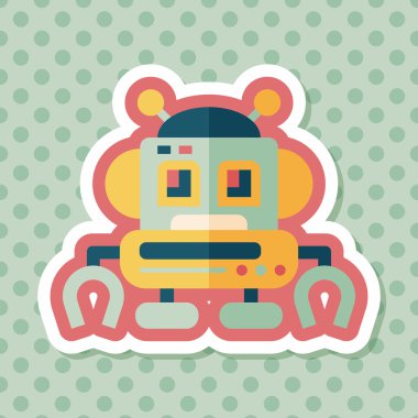 Robot kavramı uzun gölge, eps10 düz simgesiyle