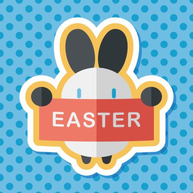 Paskalya tavşanı düz simgesi ile uzun gölge, eps10