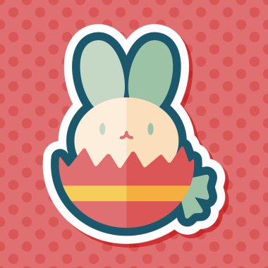 Paskalya tavşanı düz simgesi ile uzun gölge, eps10