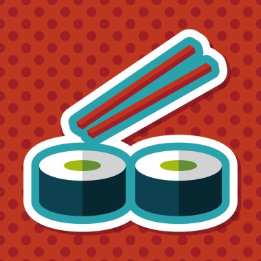 suşi uzun gölge, eps10 düz simgesiyle