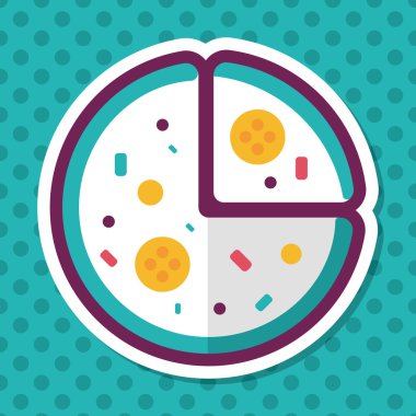 Uzun Gölge, eps10 pizza düz simgesi