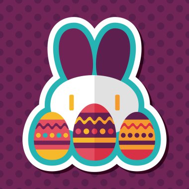 Paskalya tavşanı düz simgesi ile uzun gölge, eps10